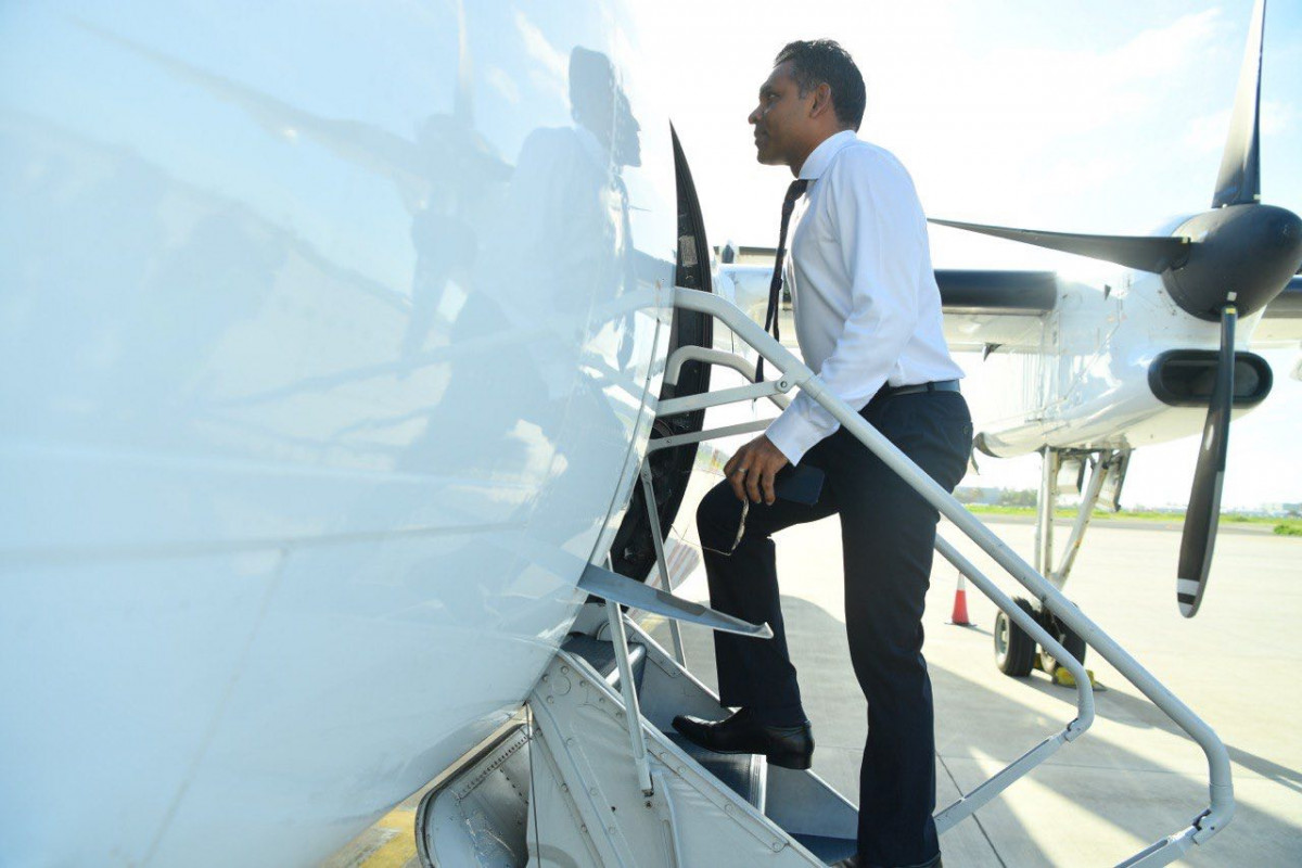 The Vice President departs on an official trip to Kulhudhuffushi City and H.Dh. Nolhivaram Island
