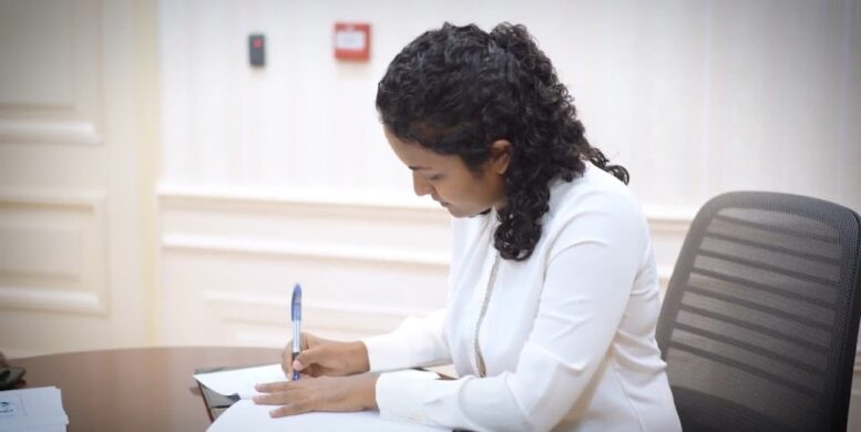 Minister of Environment, Climate Change and Technology Aishath Shauna signed on behalf of the government