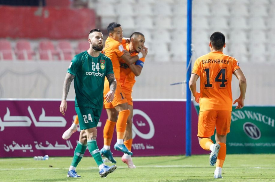 Abdysh team celebrates after scoring