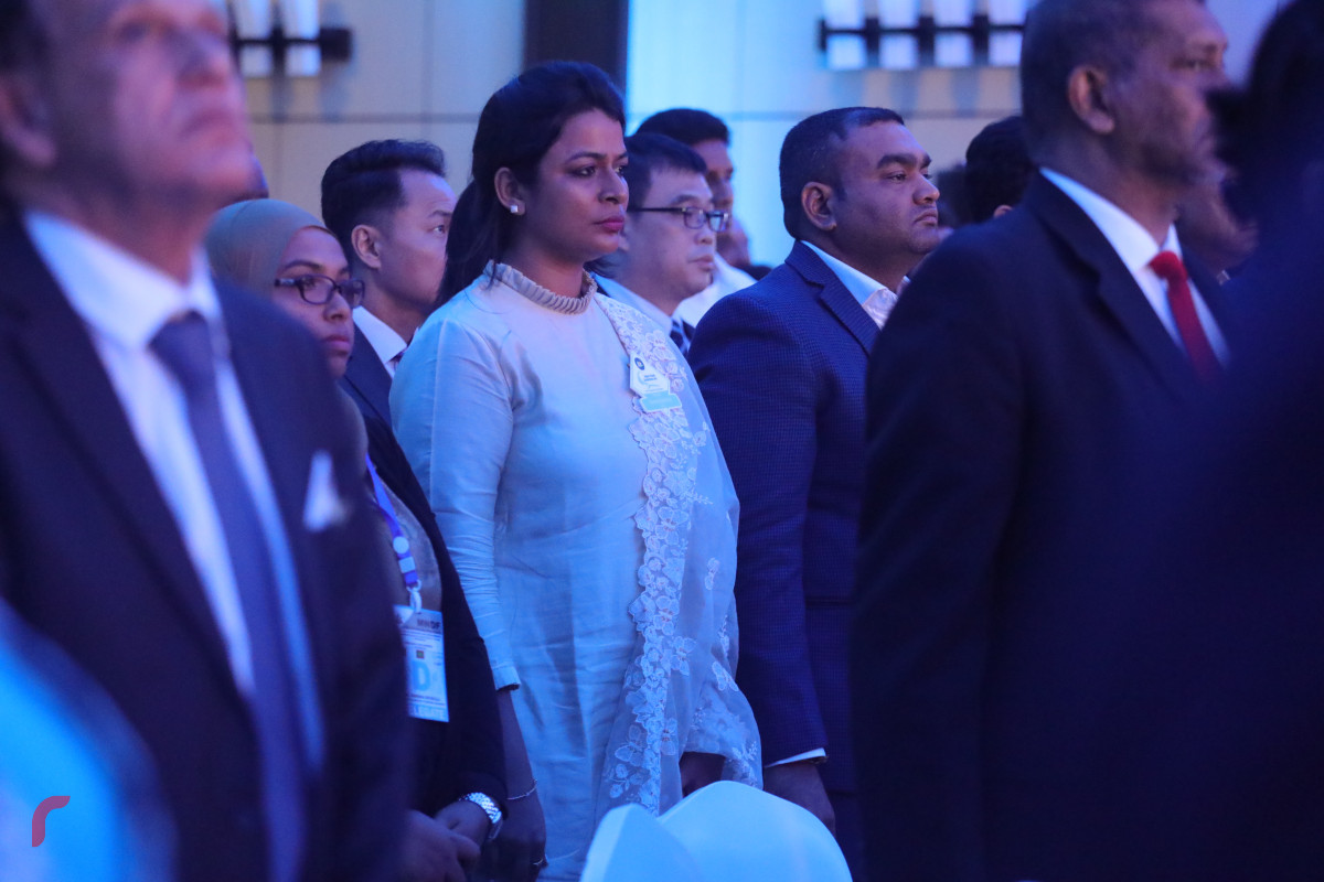 03 ސެޕްޓެމްބަރ 2019 | 4 ވަނަ ސައުތް އޭޝިއަން ކޮންފަރެންސް ފެށުމުގެ ގޮތުން ޕެރެޑައިޒް އައިލެންޑް ރިސޯޓުގައި ބޭއްވި ޖަލްސާގެ ތެރެއިން -- ފޮޓޯ: ޝުއައިބް މުހައްމަދު