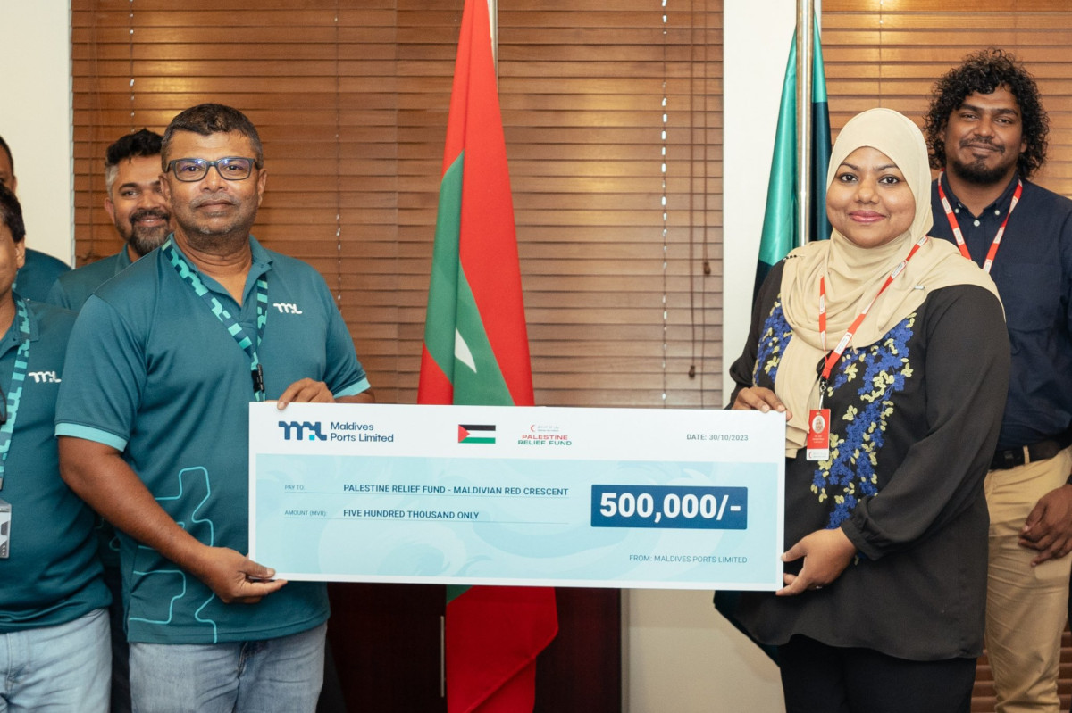 Maldives Ports Limited (MPL) has donated more than MVR 500,000 to support the people of Palestine