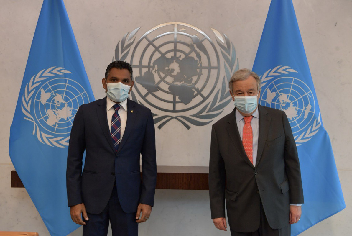 The Maldivian Vice President meets with the United Nations Secretary-General