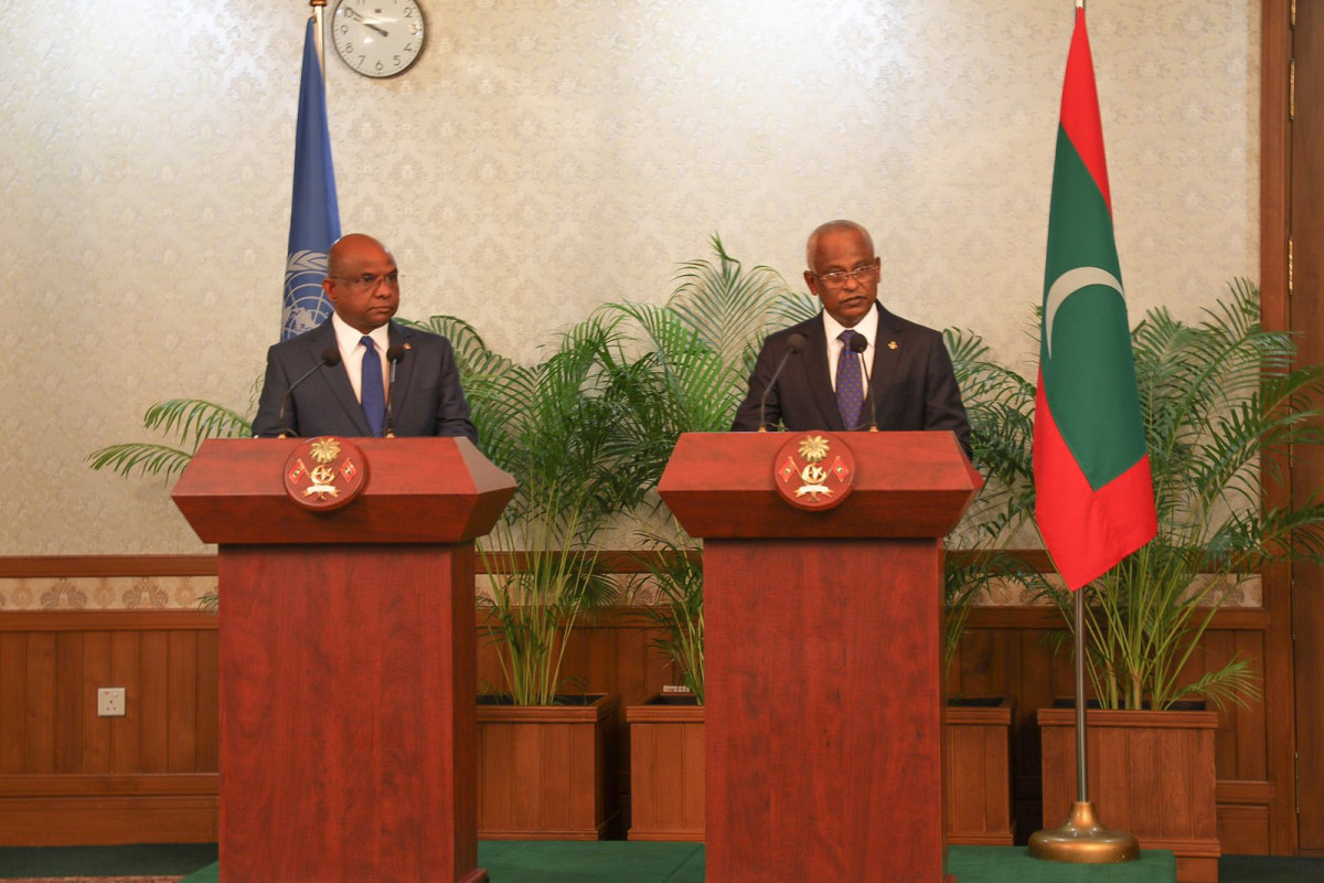 President of the 76th Session of the UNGA Abdulla Shahid, President Ibrahim Mohamed Solih