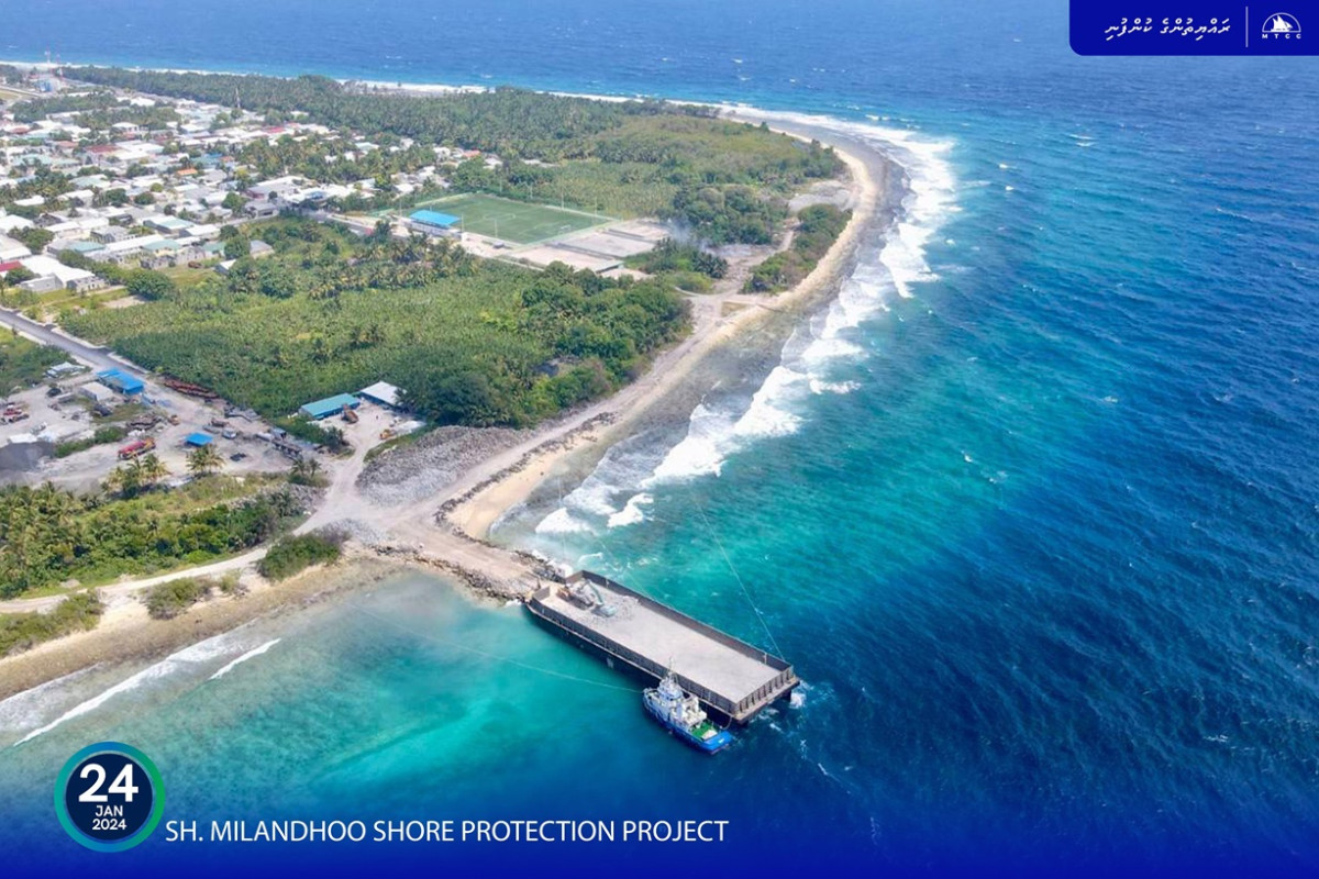 Work on Design and Build of Shore Protection Structures at Sh. Milandhoo is well underway