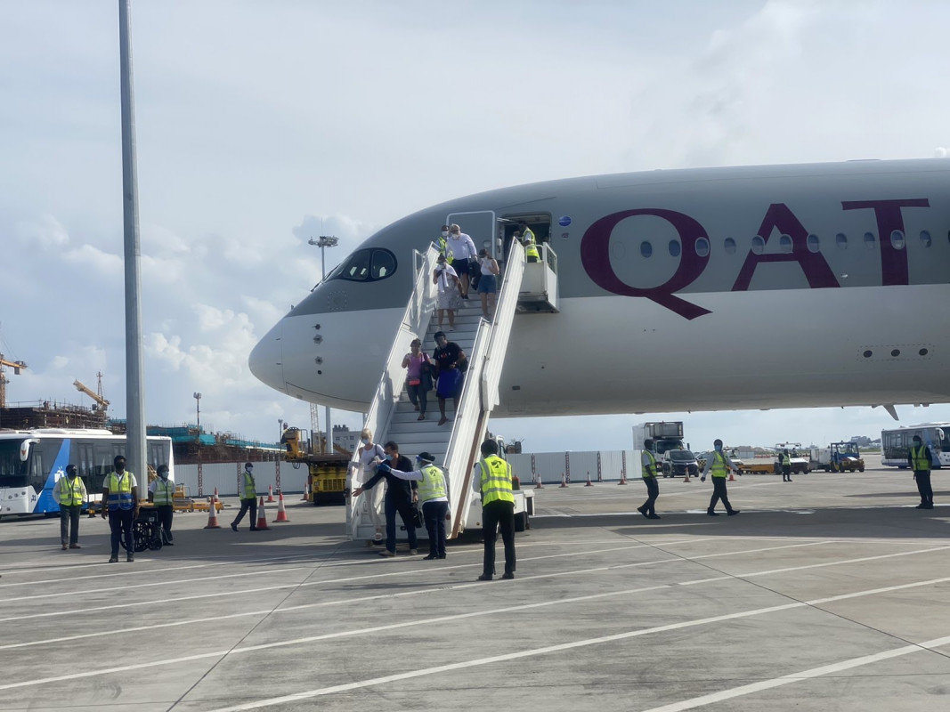 ރާއްޖެއަށް އައިސްފައިވާ ގަތަރު އެއަރވޭސްގެ ފްލައިޓެއް