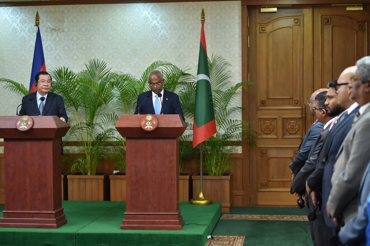 President Solih and the Cambodian Prime Minister delivered a joint statement on Monday