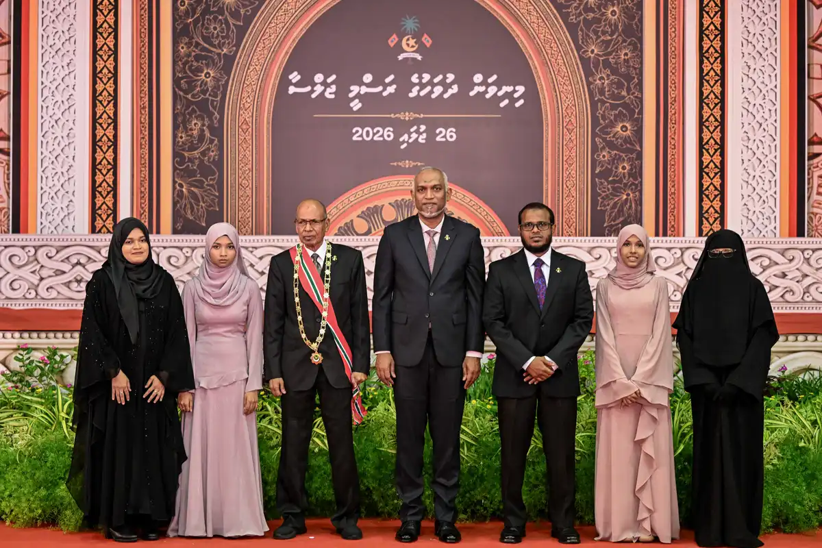 The President has conferred the Order of the Distinguished Rule of Izzuddin upon Al-Ustaz Ibrahim Rasheed Moosa.