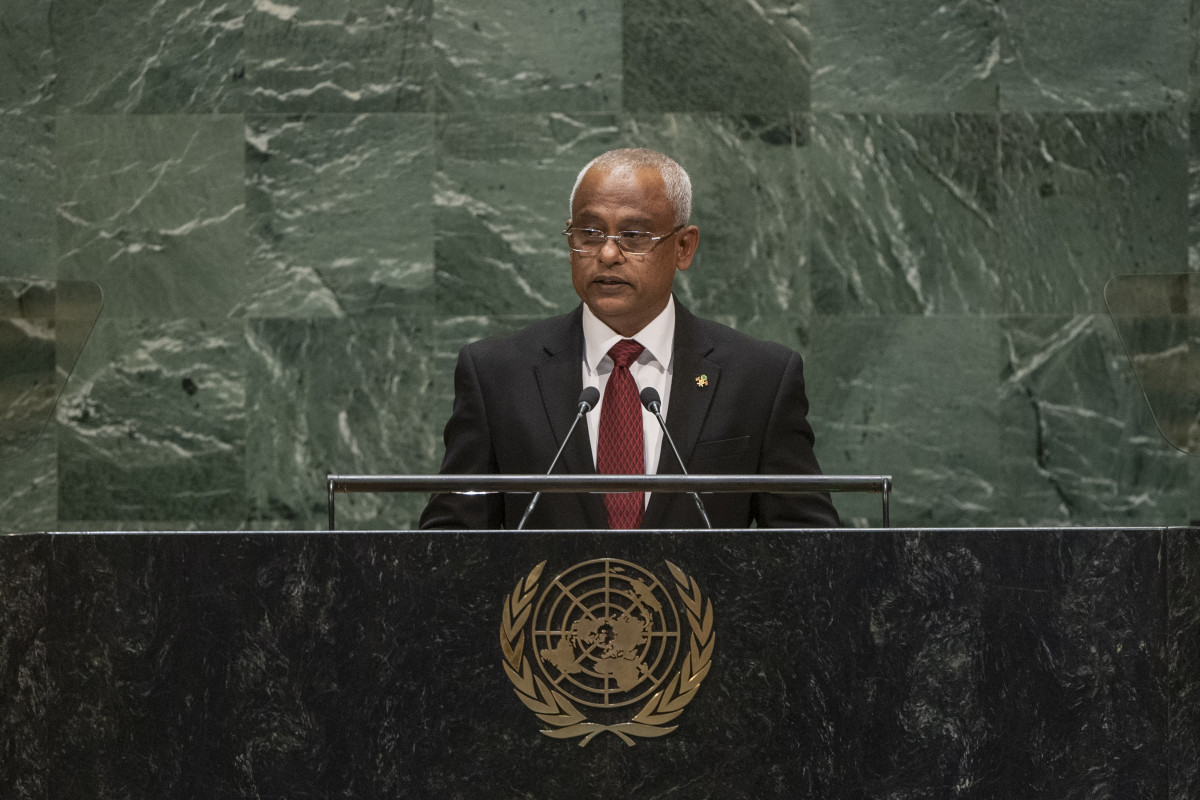 President Solih addressed the 74th United Nations General Assembly in New York, during September 2019 for the first time