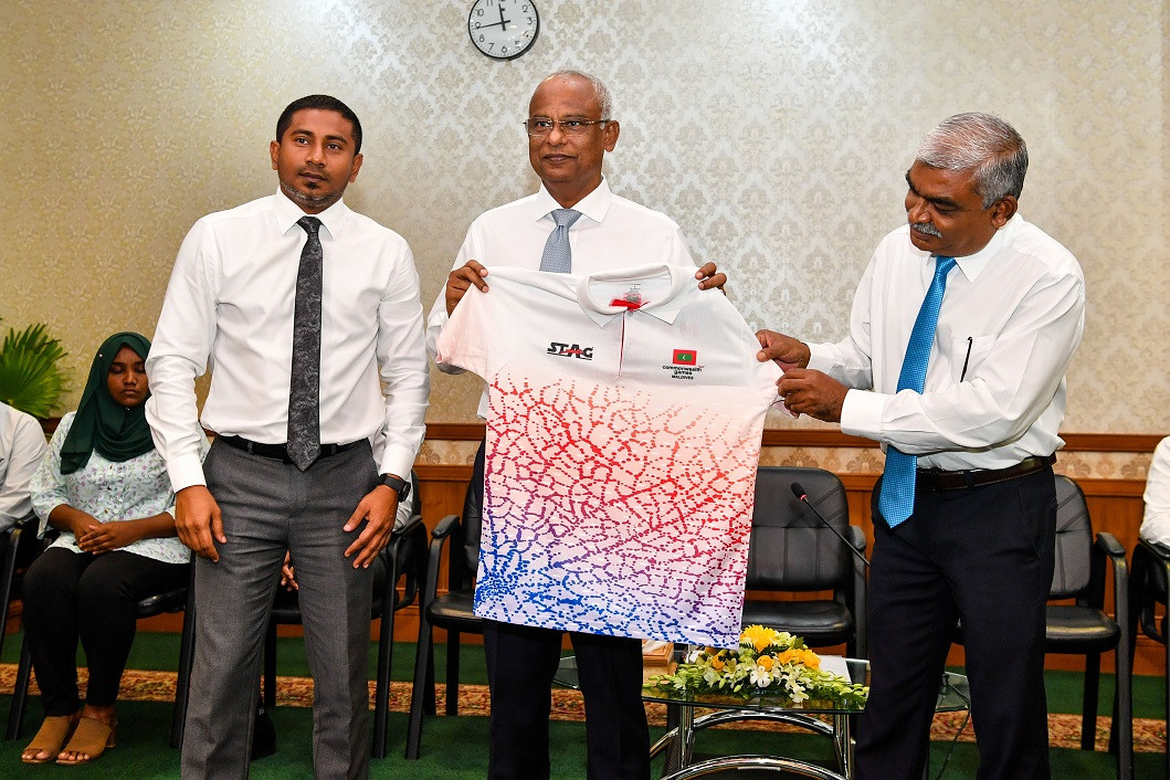 President Solih met the Maldivian athletes participating in the Commonwealth Games and Islamic Solidarity Games 2022 on Tuesday