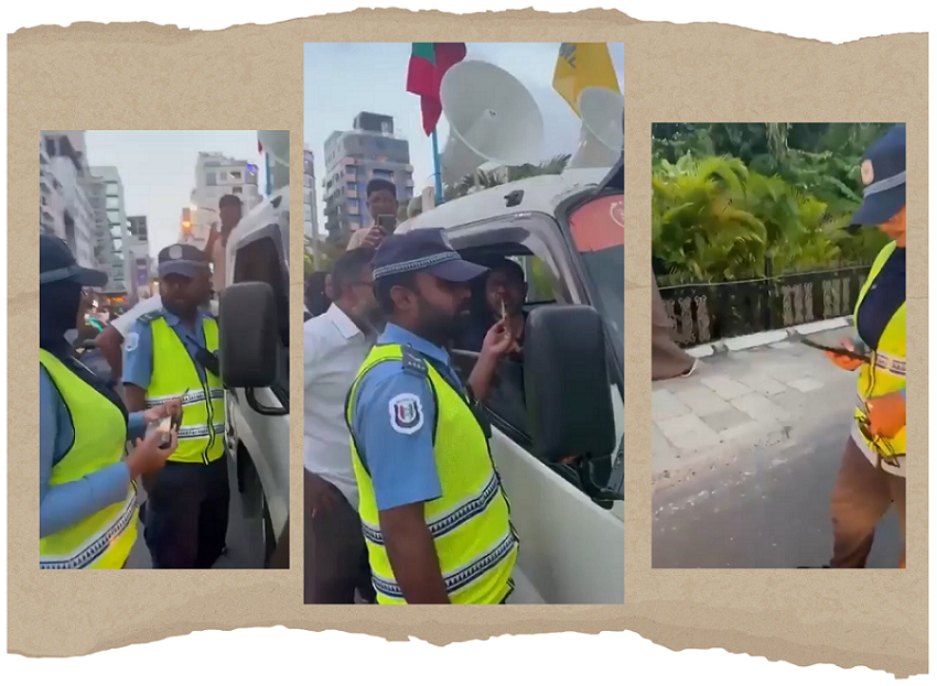 އެމްޑީޕީން ބޭއްވި ޕިކަޕު ބުރު ފުލުހުން ހުއްޓުވައި ސުވާލުކުރަނީ