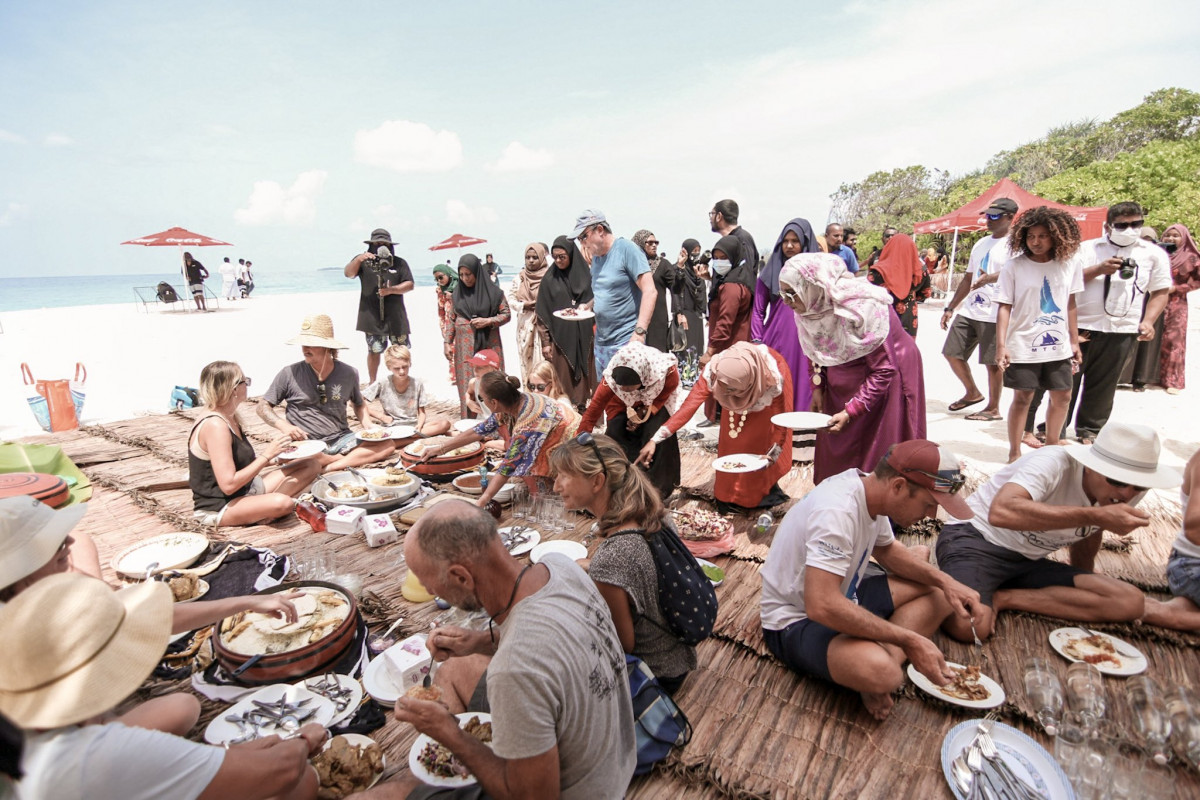 Tourists at a local island