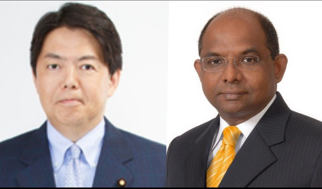 ޖަޕާނުގެ އައު ޚާރިޖީވަޒީރު ހަޔާޝީ ޔޮޝިމަސާ އާއި ރާއްޖޭގެ ޚާރިޖީވަޒީރު އަބްދުﷲ ޝާހިދު