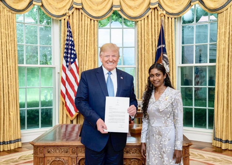 Ambassador Thilmeeza with US President Donald Trump
