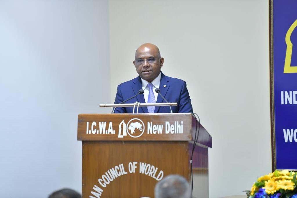 Foreign Minister Shahid delivering the 43rd Sapru House Lecture