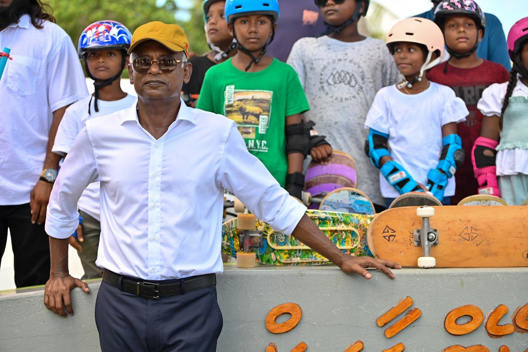 ބ. އަތޮޅު ގޮއިދޫ ސްކޭޓް ޕަރކް ހުޅުވުމުގެ ރަސްމިއްޔާތުގެ ތެރެއިން - ފޮޓޯ: ރައީސް އޮފީސް