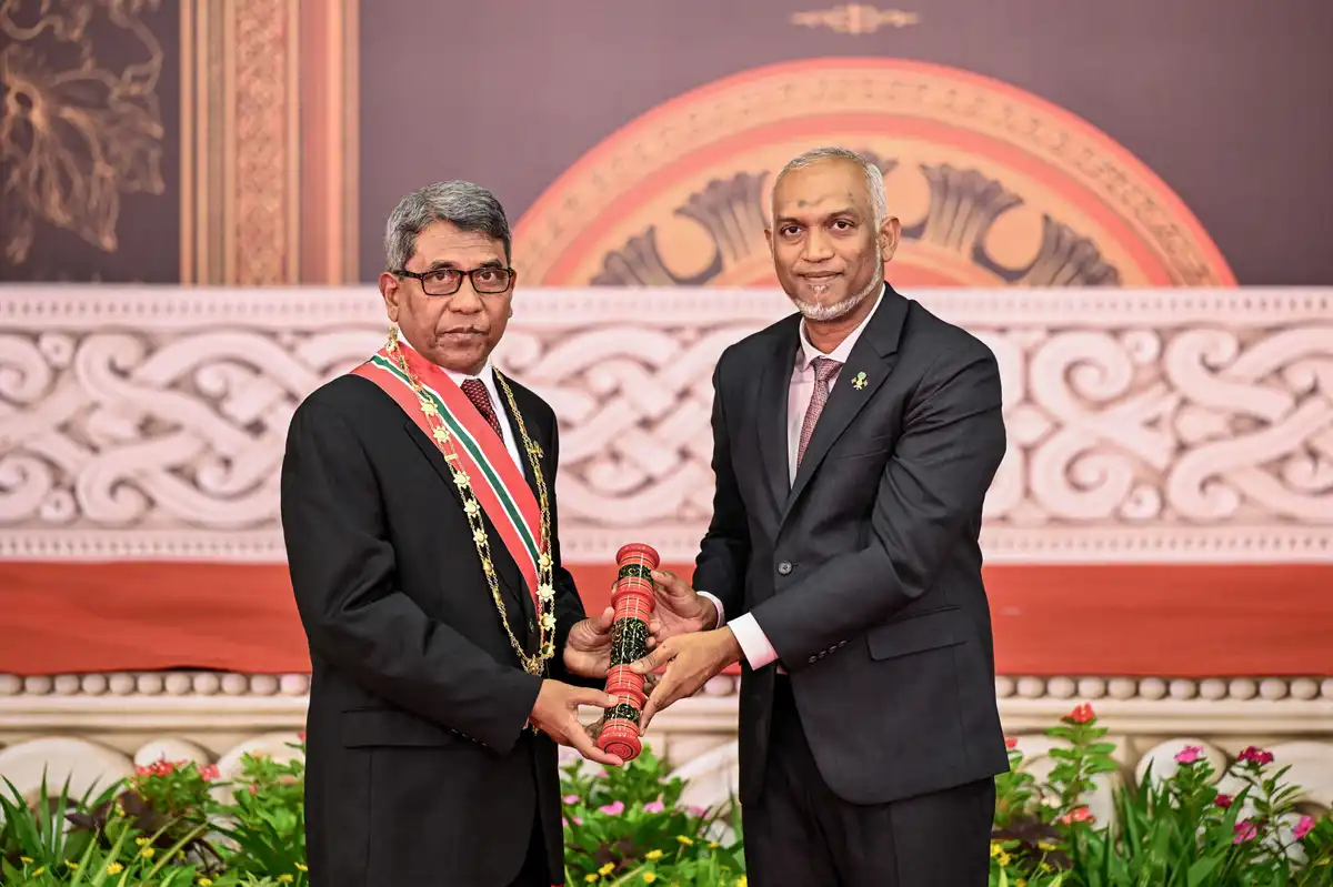 President confers the Order of the Distinguished Rule of Izzuddin upon Dr. Mohamed Latheef
