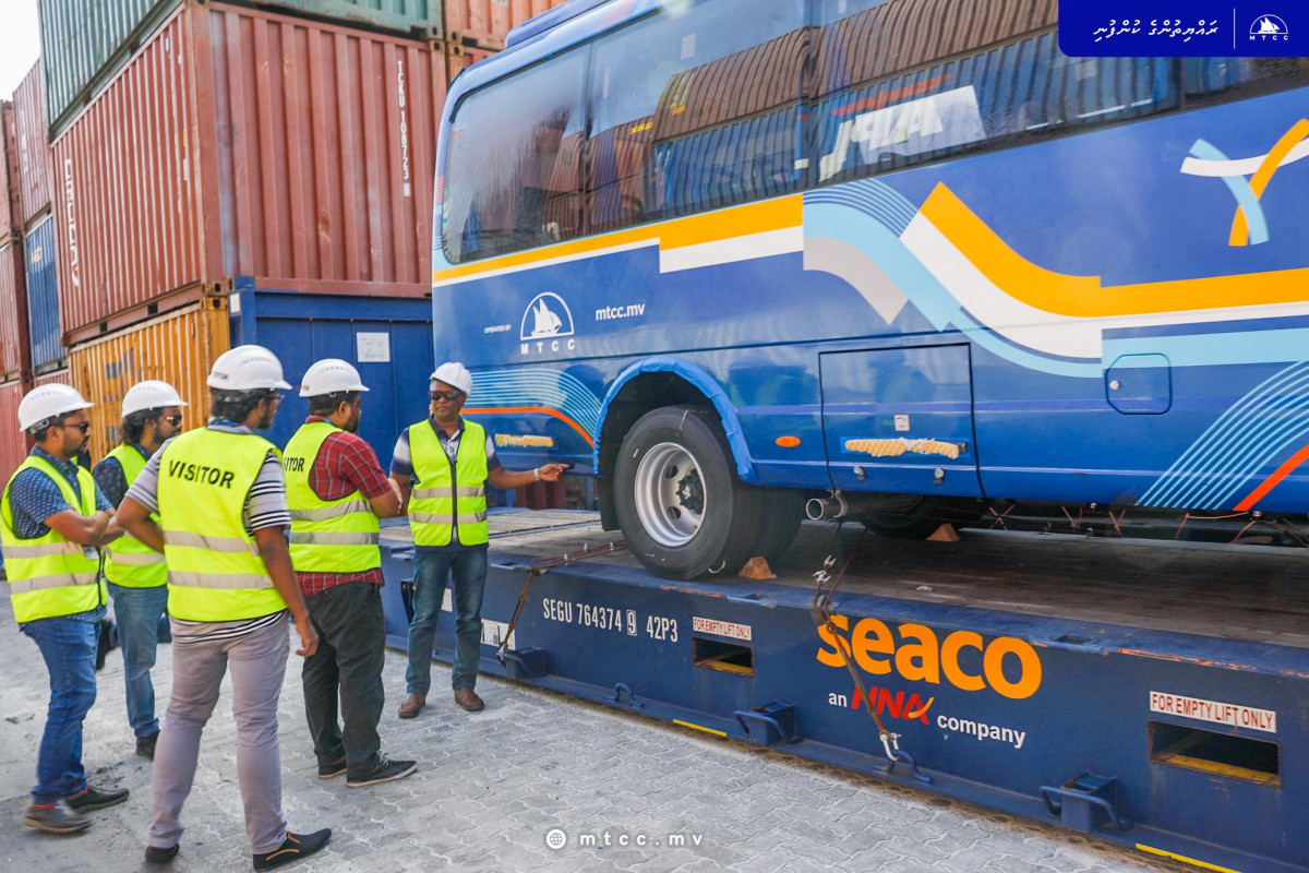 The first shipment of the mini buses ordered by MTCC was delivered to Maldives on Saturday morning