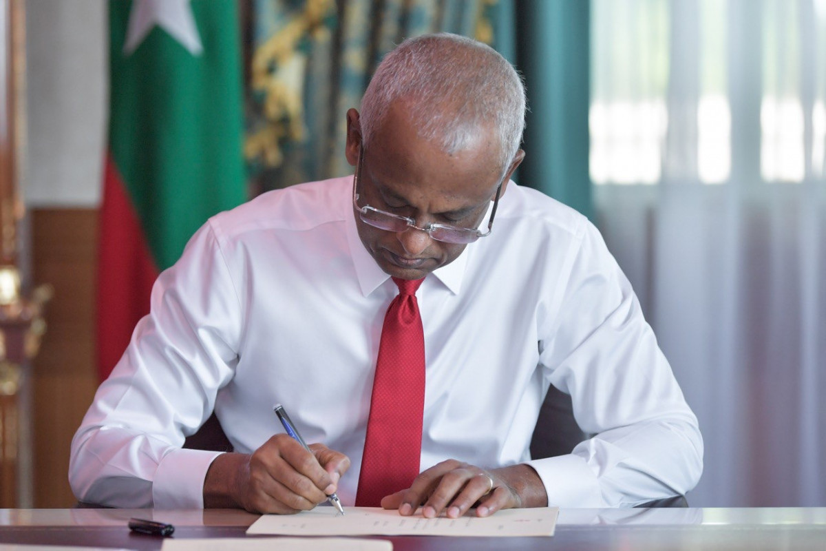 President Solih ratified the third amendment to the act on Wednesday