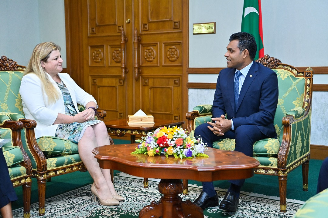 The United Nations Resident Coordinator to the Maldives, Catherine Haswell, paid a courtesy call on Vice President Faisal Naseem