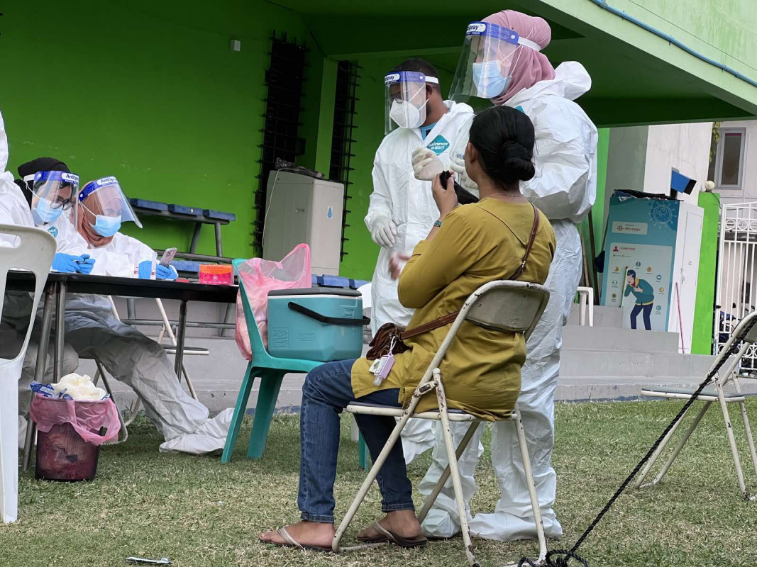 Samples being collected for Covid-19 testing