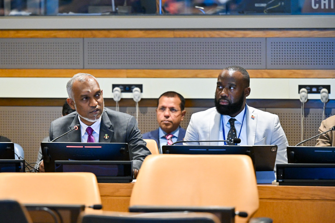 President Muizzu speaking as co-chair of the Strategic Advisory Group for the SIDS Debt Sustainability Support Service