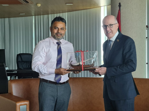 Minister of Fisheries and Ocean Resources, Ahmed Shiyam and High Commissioner of Australia to the Maldives, David Jessup