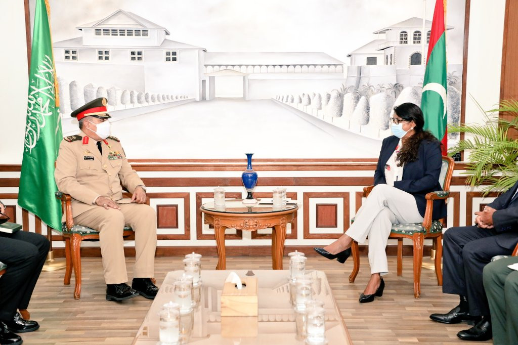 Secretary-General of the Islamic Military Counter Terrorism Coalition (IMCTC) MG Mohammed bin Saeed Al-Moghedi pays a courtesy call on Minister of Defence Mariya Didi