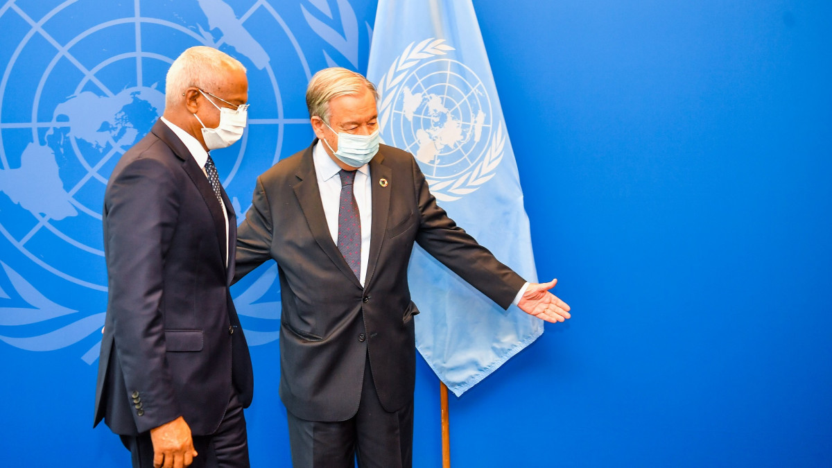 ރައީސް ޞާލިޙް އދ. ގެ ސެކެޓްރީ ޖެނެރަލް އެންޓޯނިއޯ ގުތެރޭޒްއާއެކު ބޭއްވި ބައްދަލުވުމުގެ ތެރެއިން