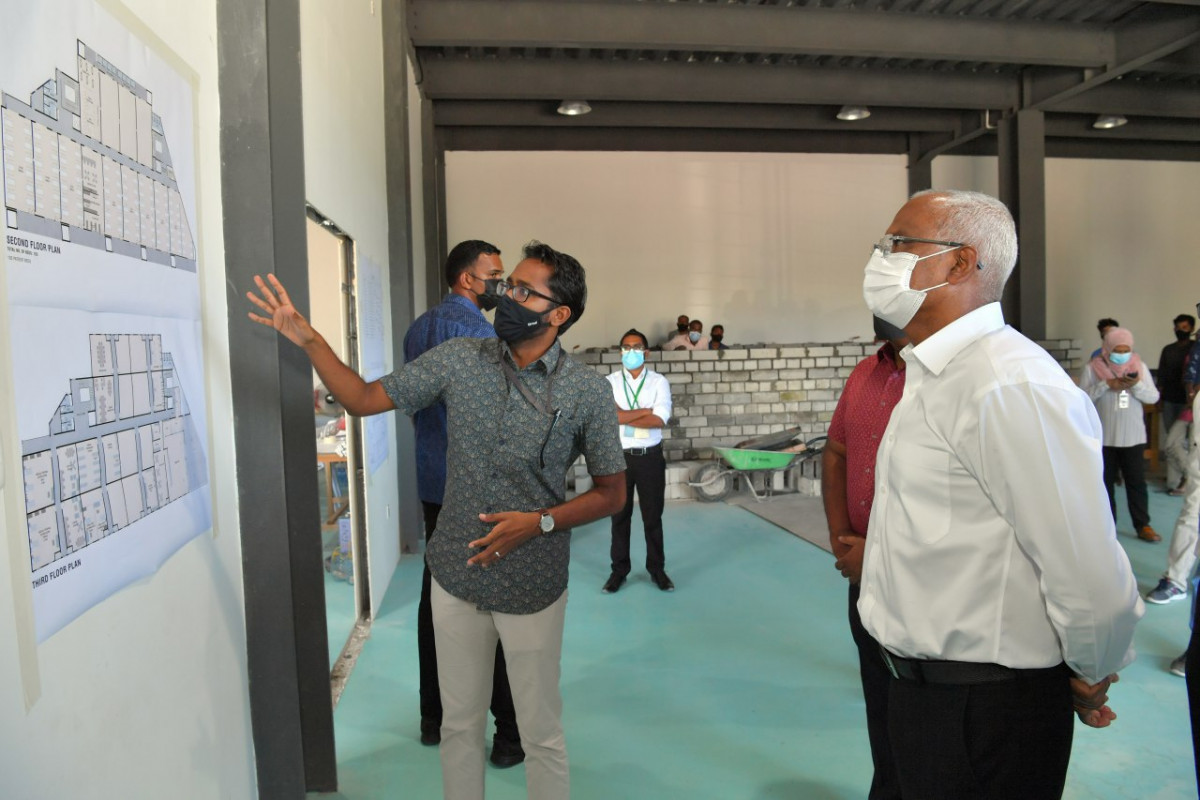 The president visited the development site on Sunday