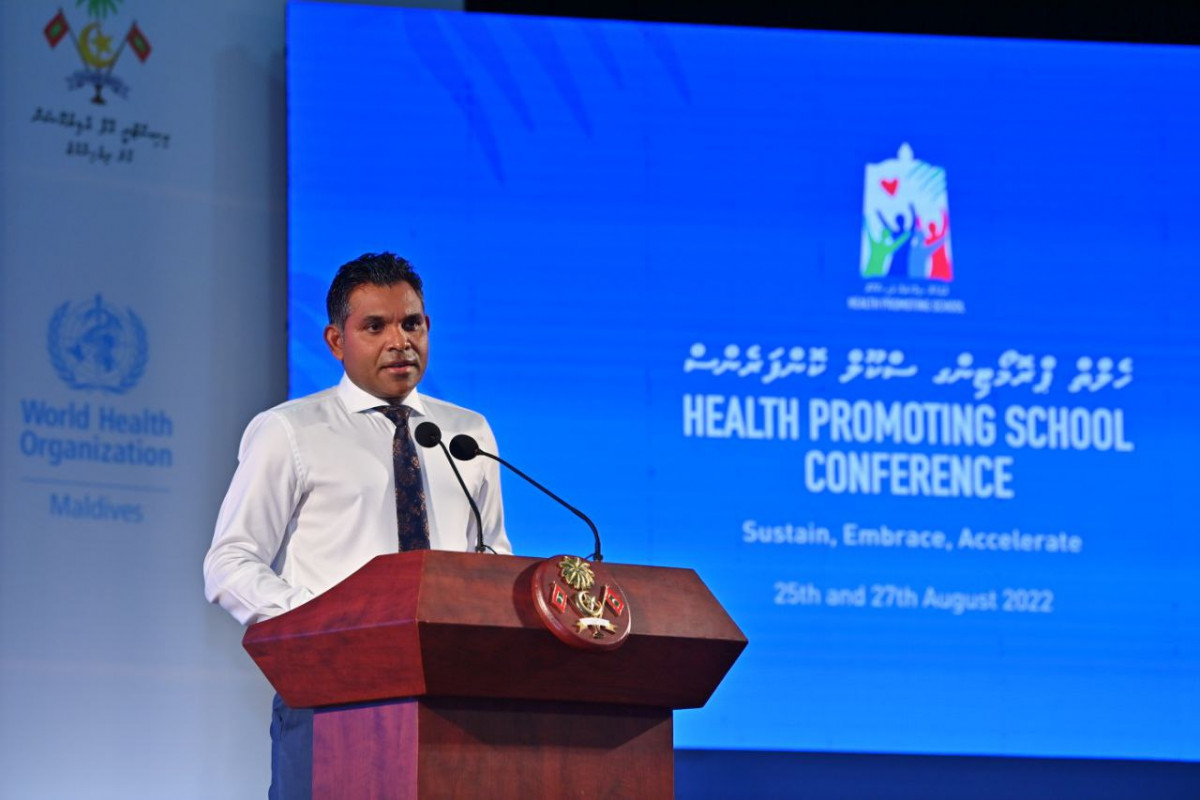 "ހެލްތު ޕްރޮމޯޓިންގ ސްކޫލް ކޮންފަރެންސް" ފެށުމަށްޓަކައި ބޭއްވި ރަސްމިއްޔާތުގައި ނައިބު ރައީސް ވާހަކަދައްކަވަނީ