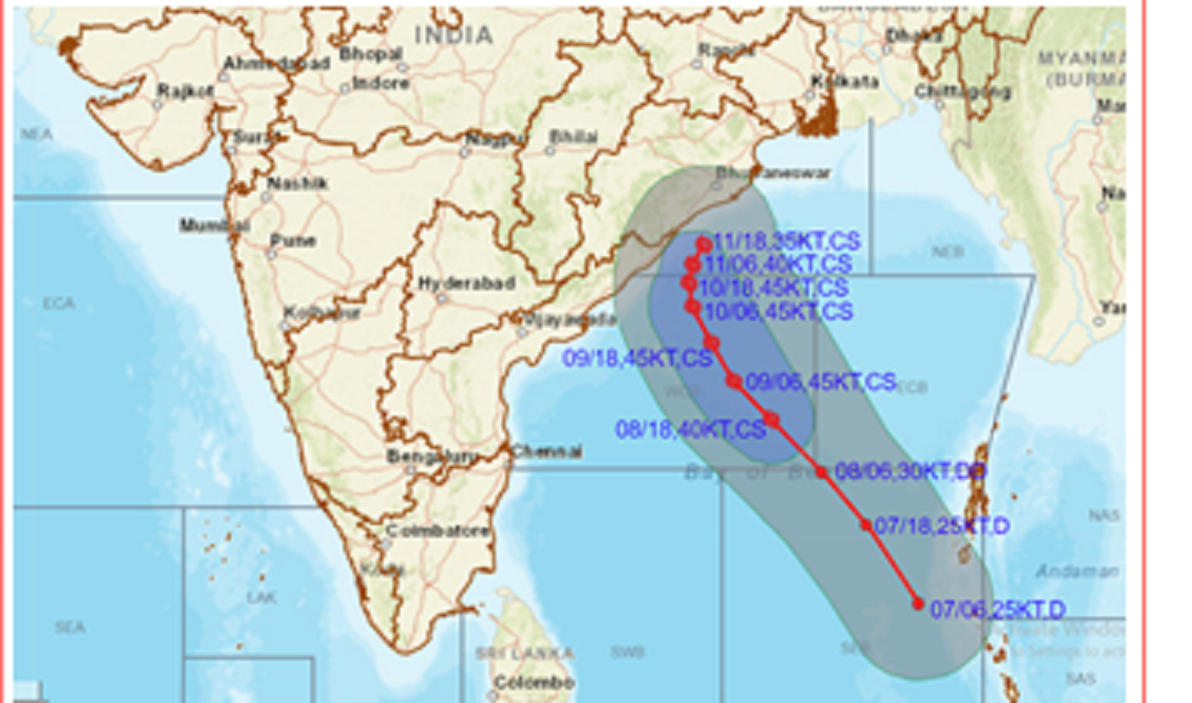 ބޭ އޮފް ބެންގާލްގައި އުފެދިފައިވާ ކޮޅިގަނޑު ތޫފާނަކަށް ބަދަލުވެ ދަތުރުުކުރާނެ މިސްރާބު