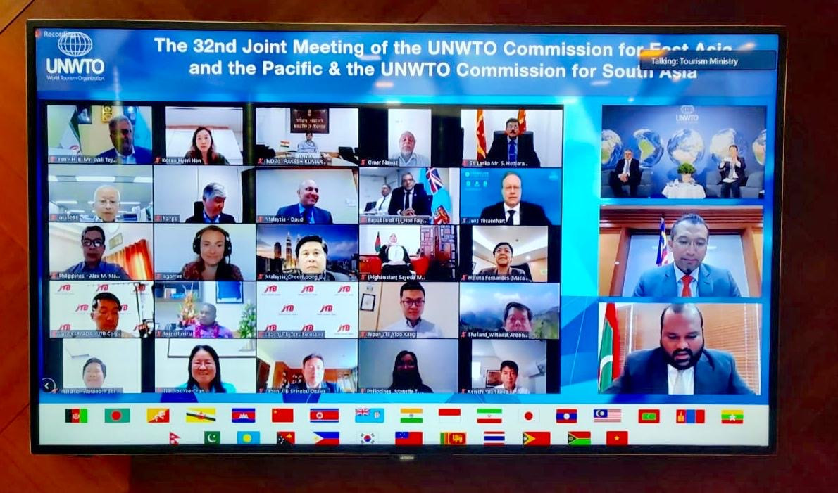 27 out of the 29 member states of UNWTO Commission for South Asia (CSA) and UNWTO Commission for East Asia & the Pacific (CAP) participated in Tuesday’s virtual Meeting