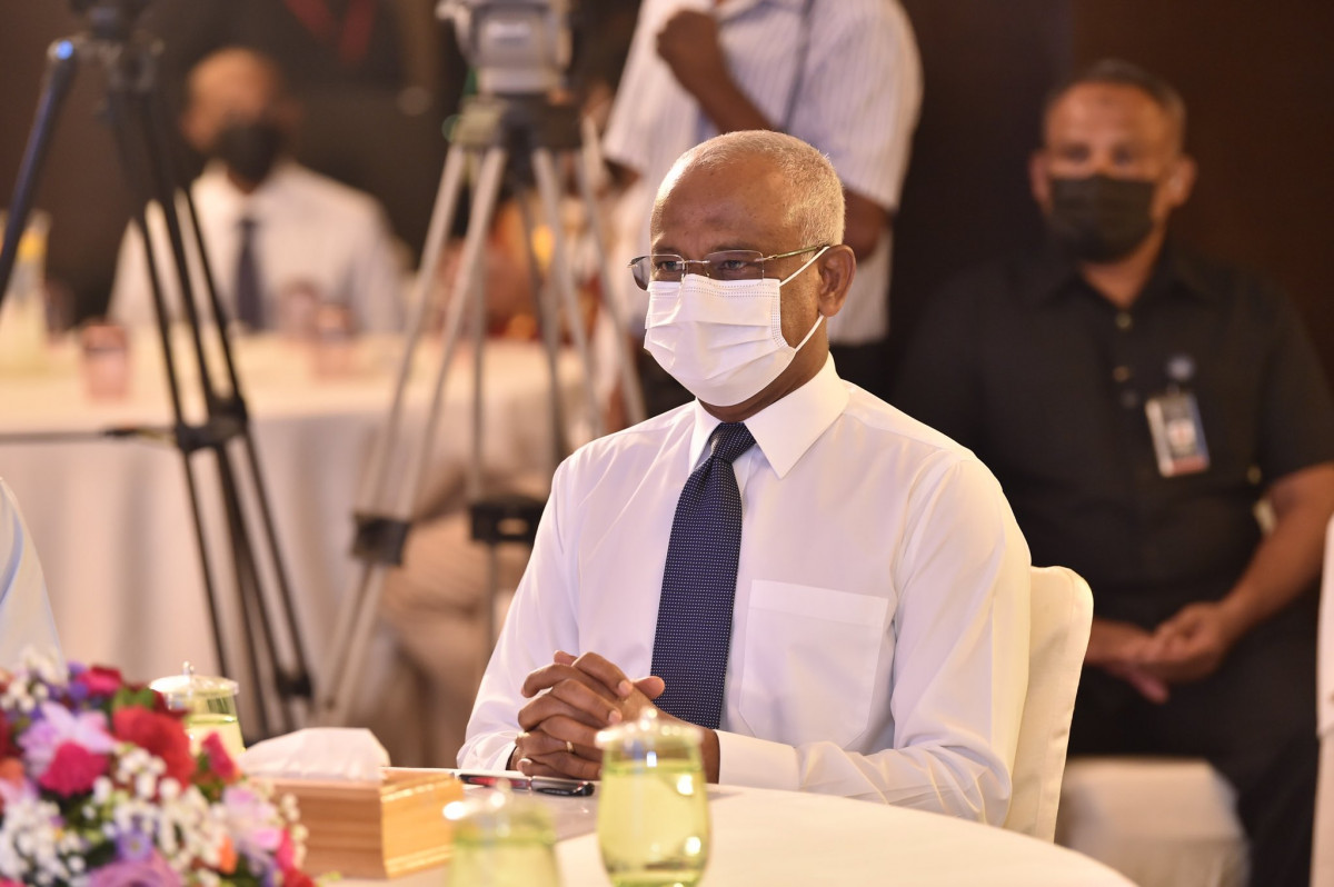 President Ibrahim Mohamed Solih at the National Skills Development Masters Plan inauguration ceremony 