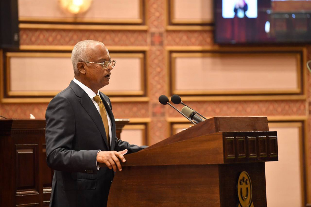 President Ibrahim Mohamed Solih delivering his fifth presidential address