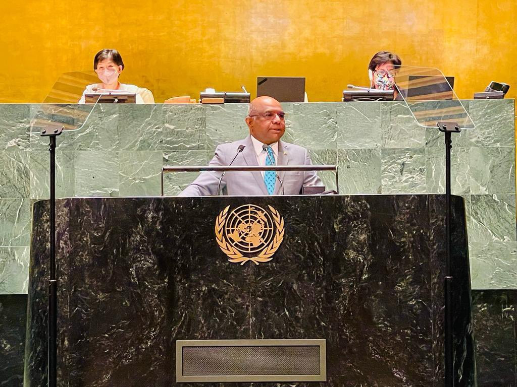 President of the 76th Session of the UNGA and the Minister of Foreign Affairs of Maldives Abdulla Shahid