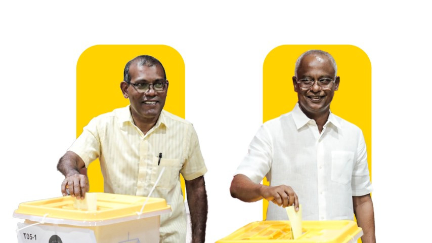 Two candidates of the MDP Presidential Primary Election 2023, Former President Mohamed Nasheed and President Ibrahim Mohamed Solih has casted their votes