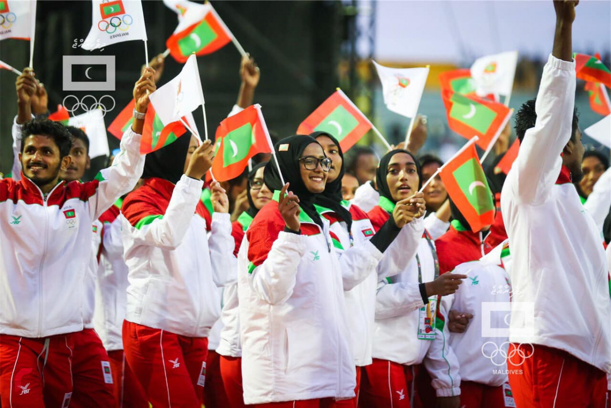 19 ޖުލައި 2019 --އިންޑިއަން އޯޝަންސް އައިލެންޑް ގޭމްސް 2019 ގެ ހުޅުވުމުގެ ރަސްމިއްޔާތުގައި ދިވެހި ޓީމުތައް-- ފޮޓޯ: އައިއޯއައިޖީ މީޑިޔާޓީމް