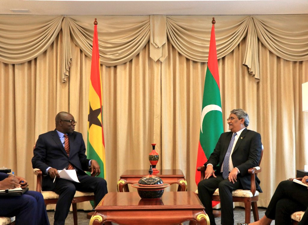 Newly appointed Non-Resident High Commissioner of Ghana to Maldives called on Minister of State for Foreign Affairs on Monday