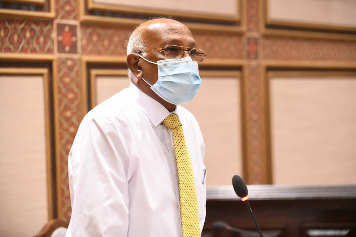 Health Minister Ahmed Naseem at the People's Majlis