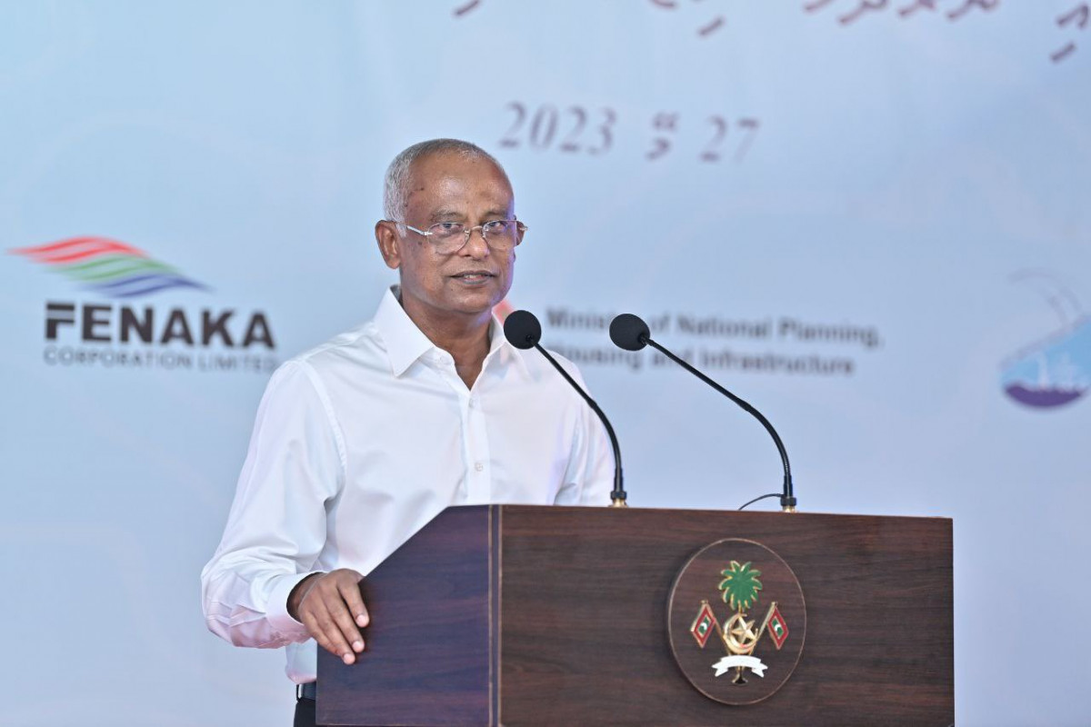 ރައީސުލްޖުމްހޫރިއްޔާ އިބްރާހިމް މުޙައްމަދު ޞާލިހު ފ. މަގޫދޫ ރައްޔިތުންނާ މުޚާތަބު ކުރައްވައި ވާހަކަފުޅުދައްކަވަނީ