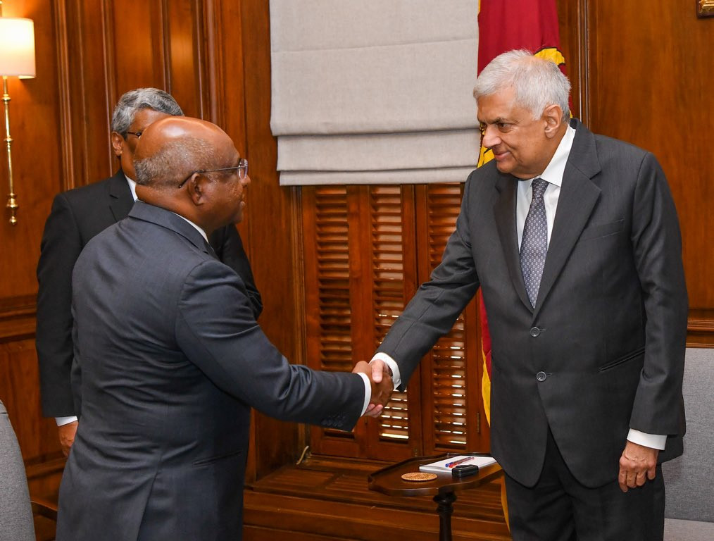 Foreign Minister Abdulla Shaidh and President of Sri Lanka, Ranil Wickremesinghe