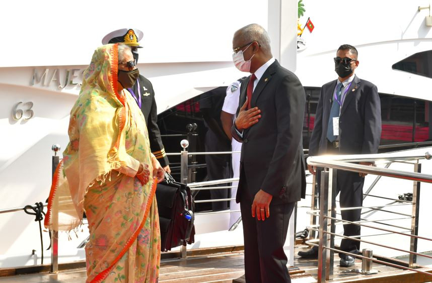 ބަންގްލަދޭޝްގެ ބޮޑުވަޒީރު ޝައިޚް ޙަސީނާއަށް ރަސްމީ ގޮތުން މަރުހަބާ ދަންނަވަނީ،