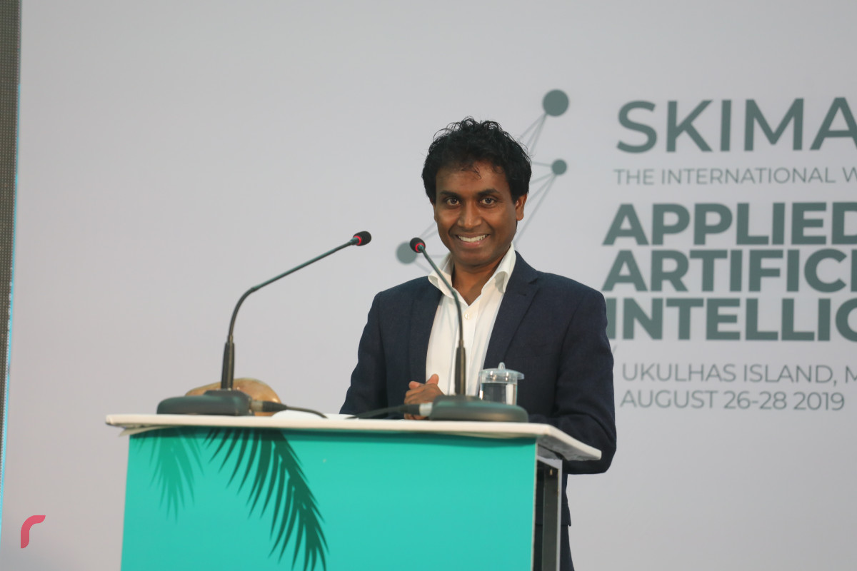 29 އޯގަސްޓް 2019/ އއ.އުކުޅަސް --އުކުޅަސް ޓެކް ފެއަރ ނިންމުމުގެ ޖަލްސާގެ ތެރެއިން، ޕްރުފެސަރ އުގެއިލް ވާހަކަފުޅު ދައްކަވަނީ-- ފޮޓޯ: ޝުއައިބް މުހައްމަދު