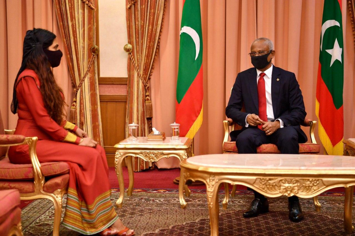 President Ibrahim Mohamed Solih presented Aminath Ameena with her letter of appointment at a ceremony held on Sunday morning
