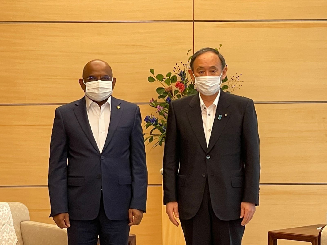 Foreign Minister Shahid and Japan's Prime Minister Suga Yoshihide