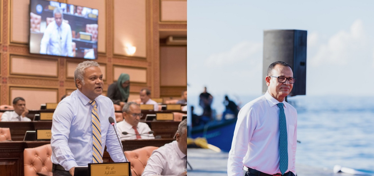 ލޯކަލް ގަވަމަންޓް މިނިސްޓަރު އާދަމް ޝަރީފު އާއި ހުޅުމާލެ ދާއިރާގެ މެންބަރު އަލީ ނިޔާޒު