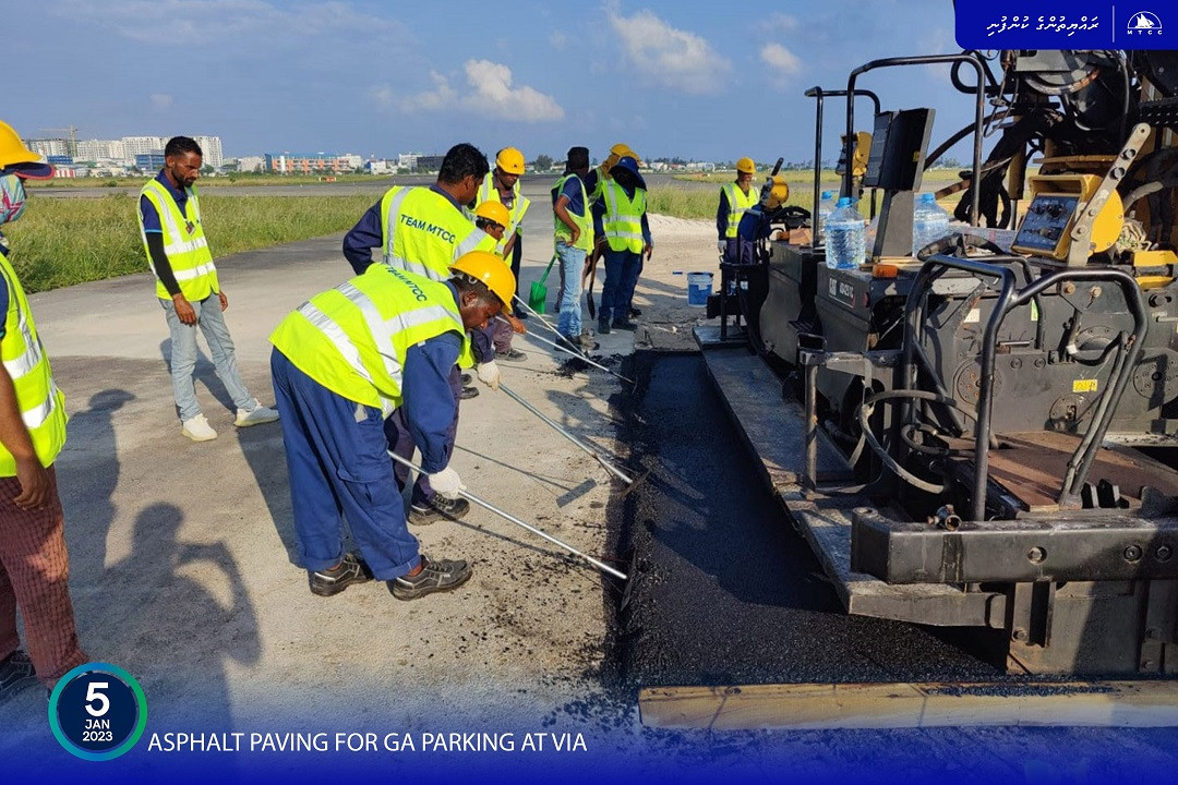 Asphalt paving for GA parking at VIA ongoing