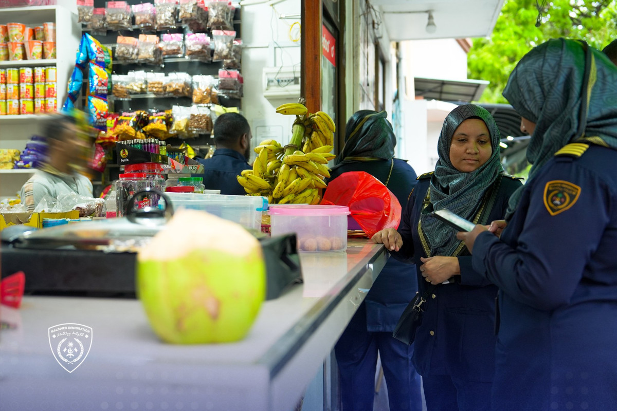 Immigration officers active during the mass inspection carried out in Hulhumalé