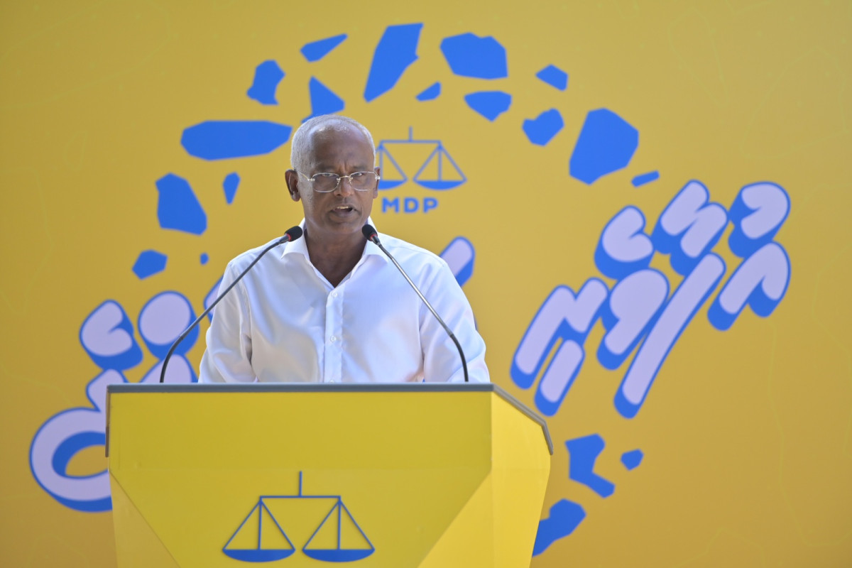 ރައީސުލްޖުމްހޫރިއްޔާ އިބްރާހީމް މުހައްމަދު ސާލިހު ނ. ހޮޅުދޫގައި ވާހަކަފުޅުދައްކަވަނީ