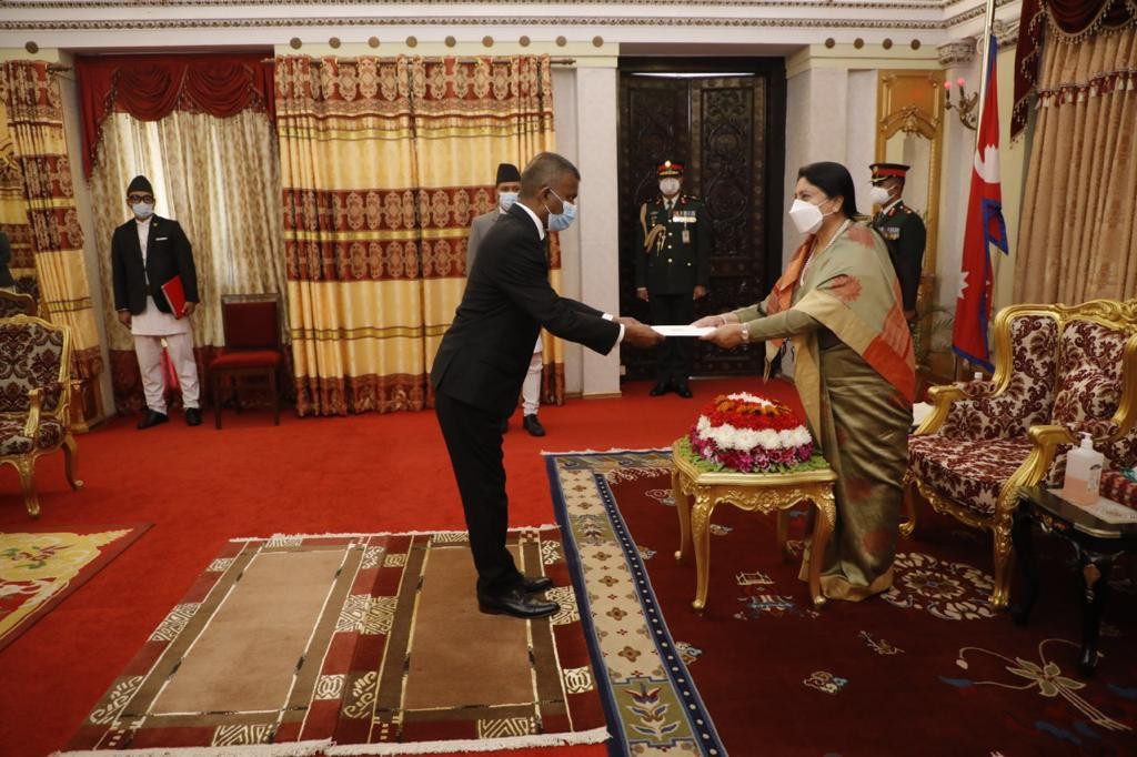 The New Ambassador of Maldives to Nepal Presents Credentials to the President of Nepal